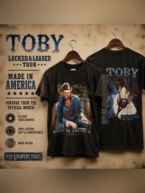 Vintage Toby Keith Locked & Loaded Tour T-Shirt Small Concert Tee